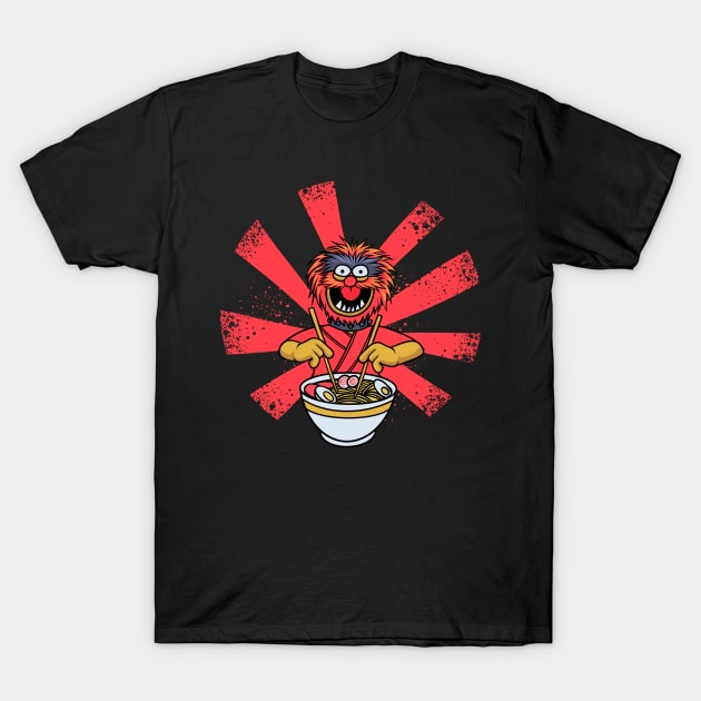 Muppets Eating Japanese Ramen Noodles T-Shirt by thelazyshibaai